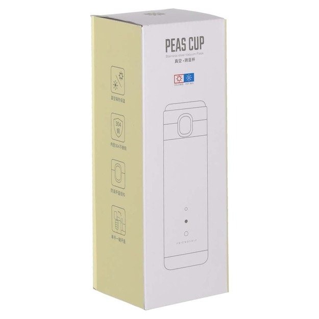 LED termoso puodelis su kandikliu 350 ml rožinės spalvos