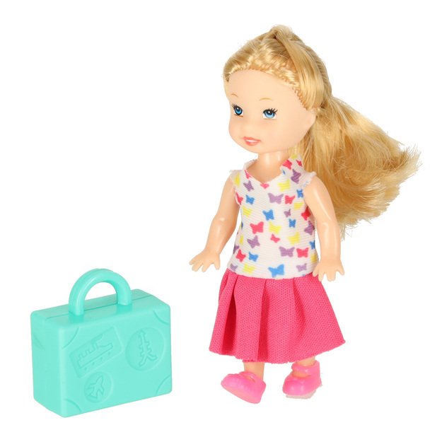 Keleivinis lėktuvas lėlėms 2in1 sulankstomi priedai rožinės spalvos