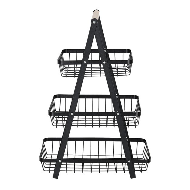 Vaisių ir daržovių krep&scaron;elis trijų pakopų lėk&scaron;tė metalas medis