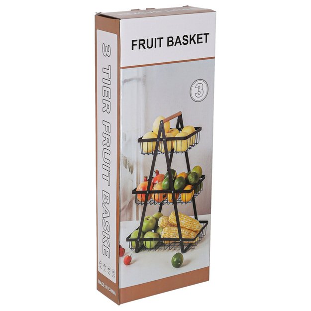 Vaisių ir daržovių krep&scaron;elis trijų pakopų lėk&scaron;tė metalas medis