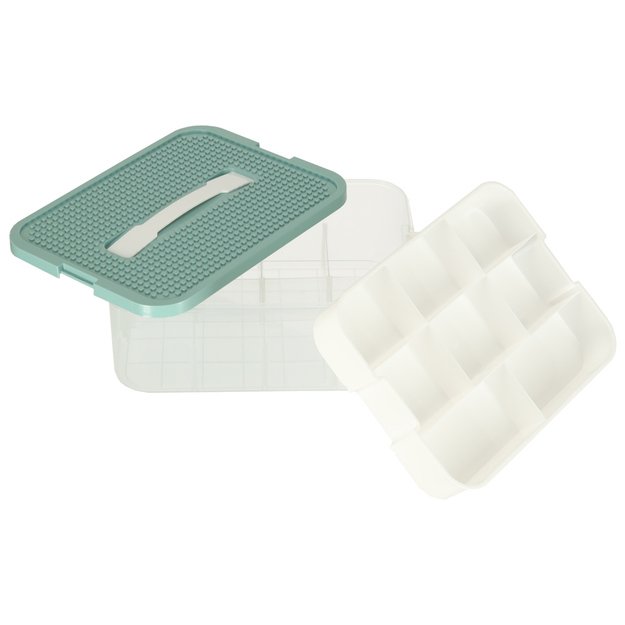 Dėžutės organizatoriaus žaislų dėžutė su skyrių dangteliu