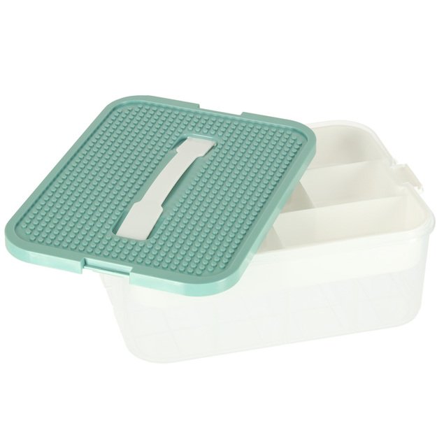 Dėžutės organizatoriaus žaislų dėžutė su skyrių dangteliu