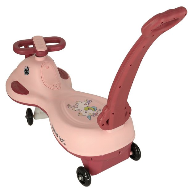 LED Swing FIX S1 gravitacinis paspirtukas su rankena rožinis max 65kg