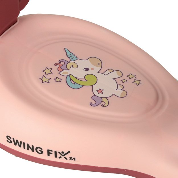 LED Swing FIX S1 gravitacinis paspirtukas su rankena rožinis max 65kg