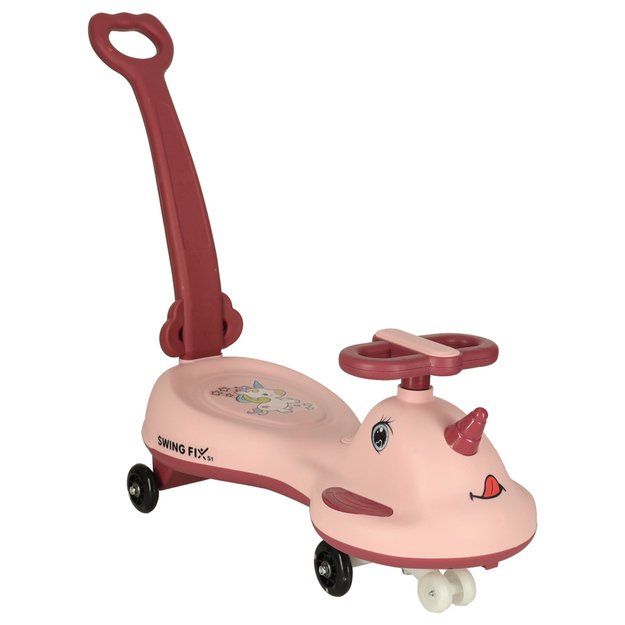 LED Swing FIX S1 gravitacinis paspirtukas su rankena rožinis max 65kg