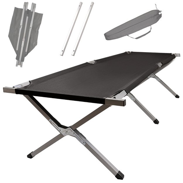 Sulankstoma turistinė lova canada black 150kg