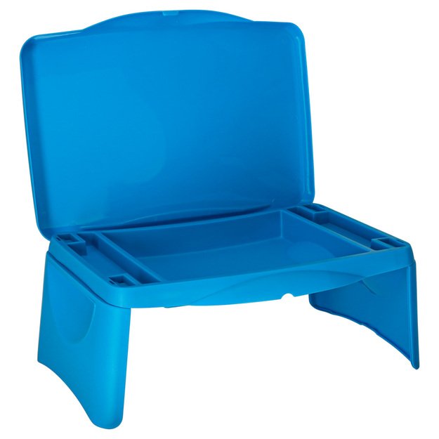 Vaiki&scaron;kas automobilinis staliukas su daiktadėže mėlynos spalvos