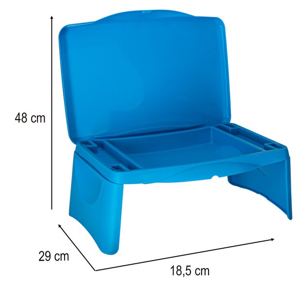 Vaiki&scaron;kas automobilinis staliukas su daiktadėže mėlynos spalvos