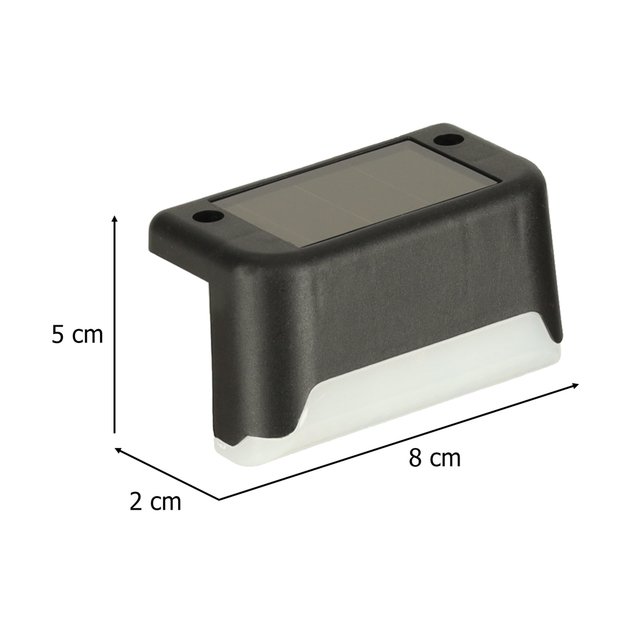 Saulės sodo lauko LED laiptų lempa sutemų jutiklis 8 vnt.