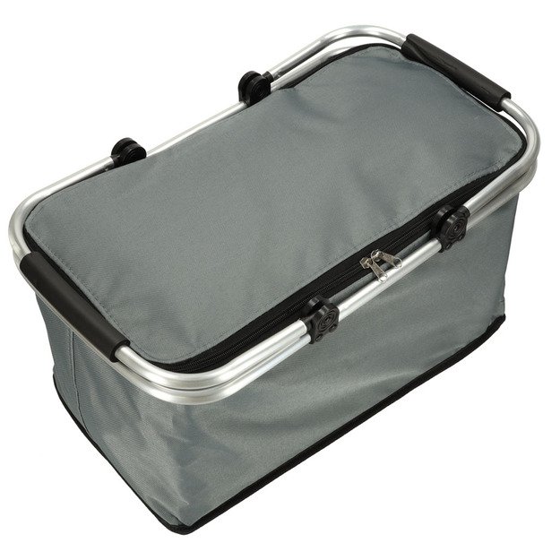 Termoizoliacinis sulankstomas i&scaron;kylų krep&scaron;ys pilkos spalvos