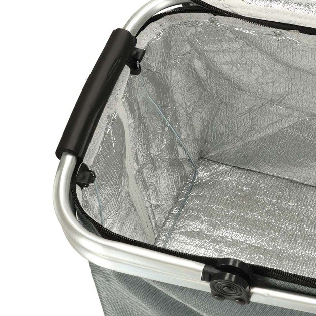 Termoizoliacinis sulankstomas i&scaron;kylų krep&scaron;ys pilkos spalvos