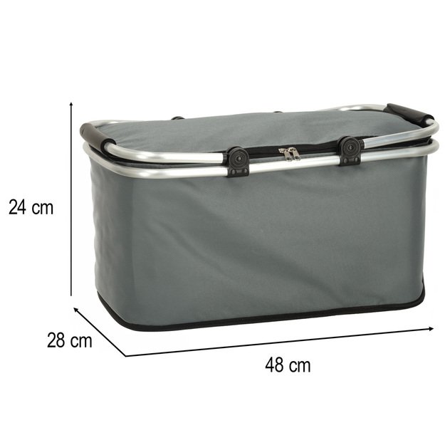 Termoizoliacinis sulankstomas i&scaron;kylų krep&scaron;ys pilkos spalvos