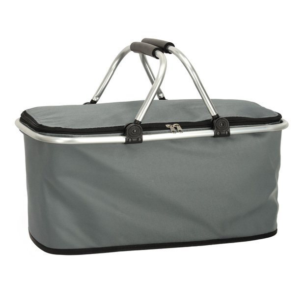 Termoizoliacinis sulankstomas i&scaron;kylų krep&scaron;ys pilkos spalvos