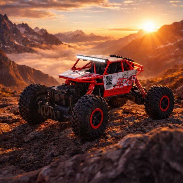 RC automobilis Rock Crawler HB 2.4GHz 1:18 raudonas