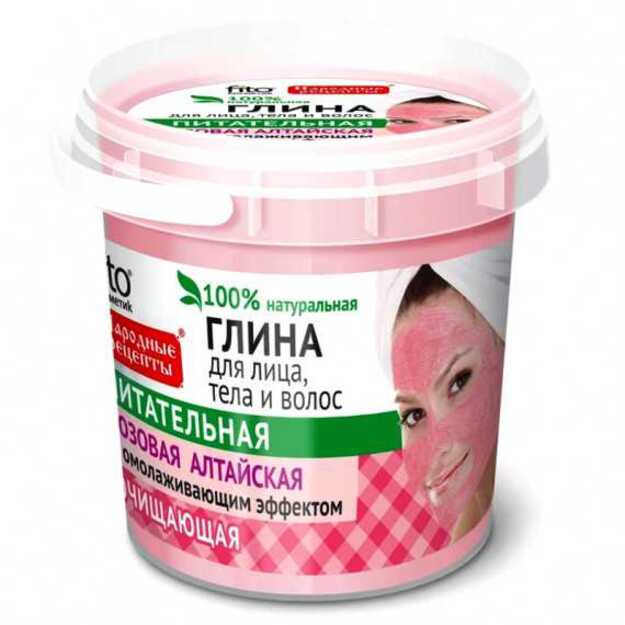 Rožinis Altajaus kosmetinis molis veidui, kūnui ir plaukams, 155ml FK Folk