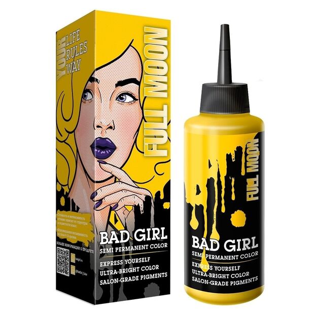 Plaukų dažai Bad Girl, Pilnatis (geltona), 150 ml.