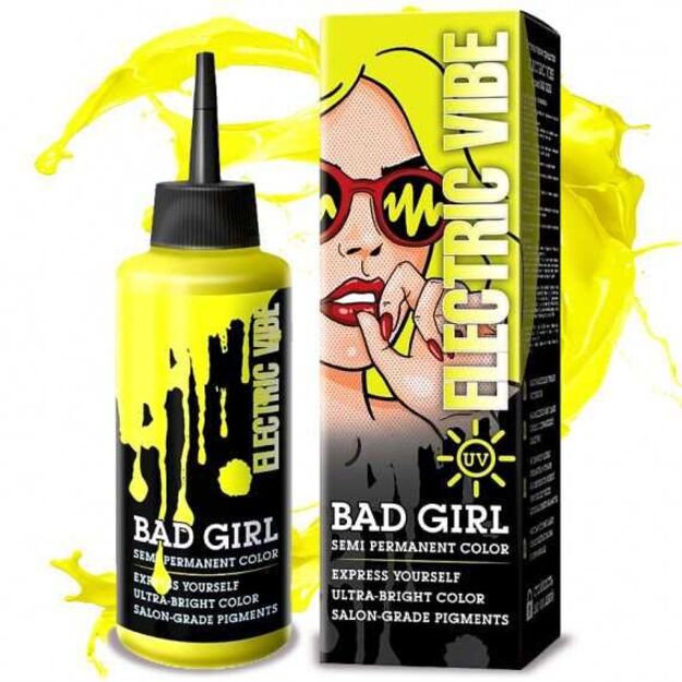Plaukų dažai Bad Girl, Vibe (neoninė geltona), 150 ml.