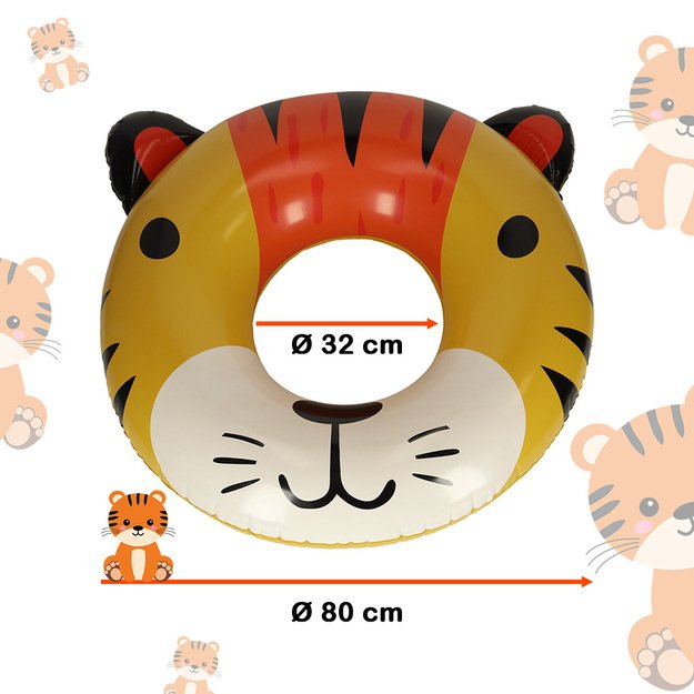 80 cm tigro plaukimo žiedas vaikams