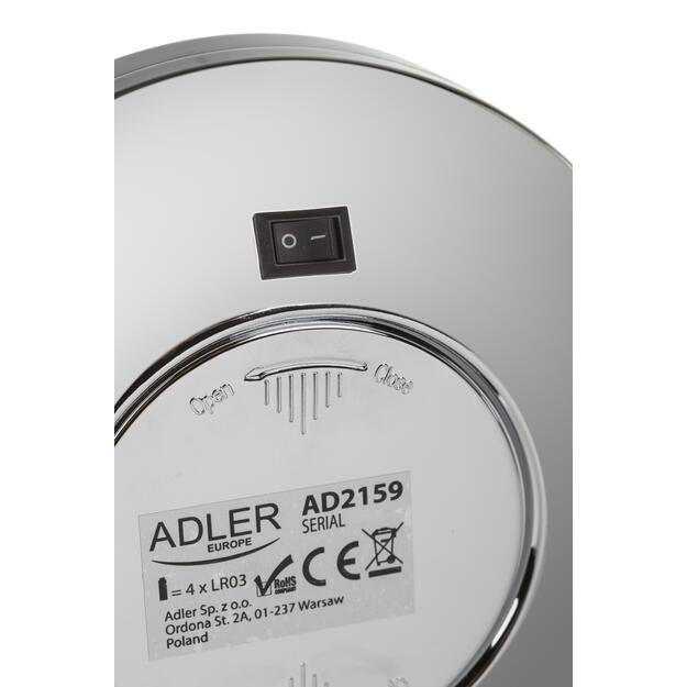  Adler AD 2159  LED makiažo veidrodis su apšvietimu, stovintis ant kosmetinės kojelės, didinantis makiažo veidrodis