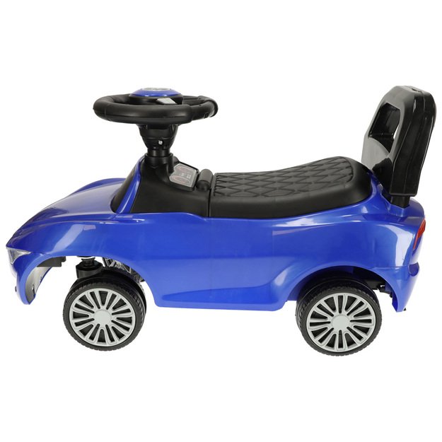 Automobilinis vežimėlis su garsu ir šviesomis, mėlynos spalvos
