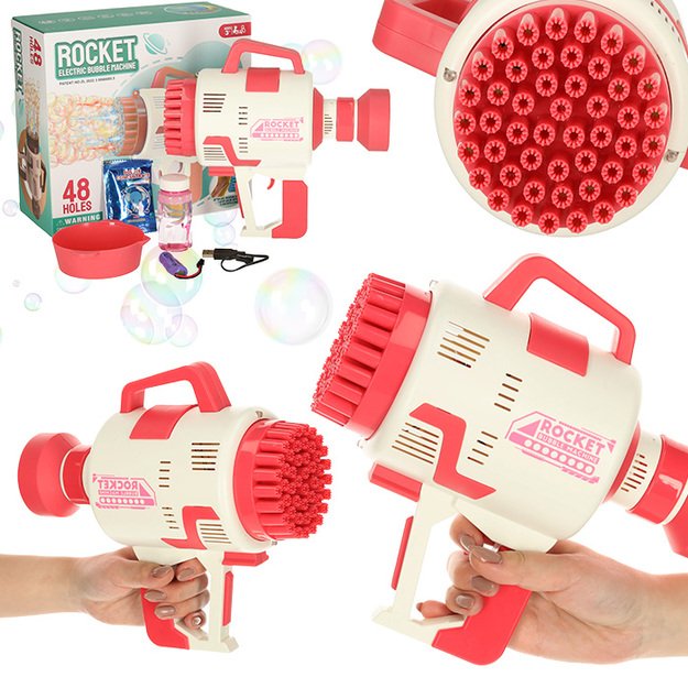 Burbulų pistoletas mašina muilo burbulų žibintai rožinė