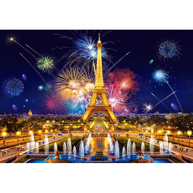 CASTORLAND Dėlionė 1000el. Nakties spindesys, Paryžius - fejerverkai virš Eifelio bokšto