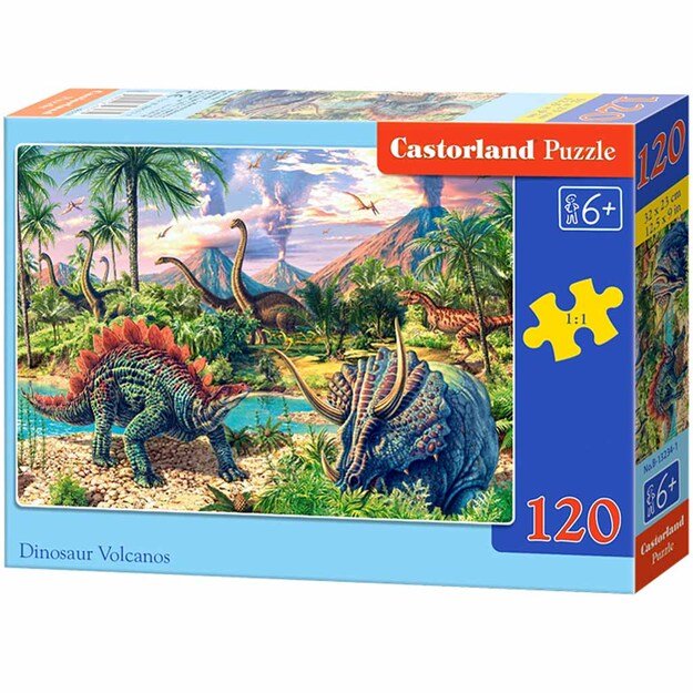 CASTORLAND Dėlionė 120el. Dinosuar Volcanos - Dinozaurai prie ugnikalnių