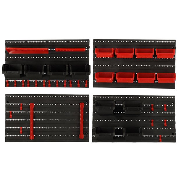 Dirbtuvių organizatorius garažo sieninė įrankių lenta lentynų laikikliai kabliukai pakabos konteineriai 48x21x1 cm