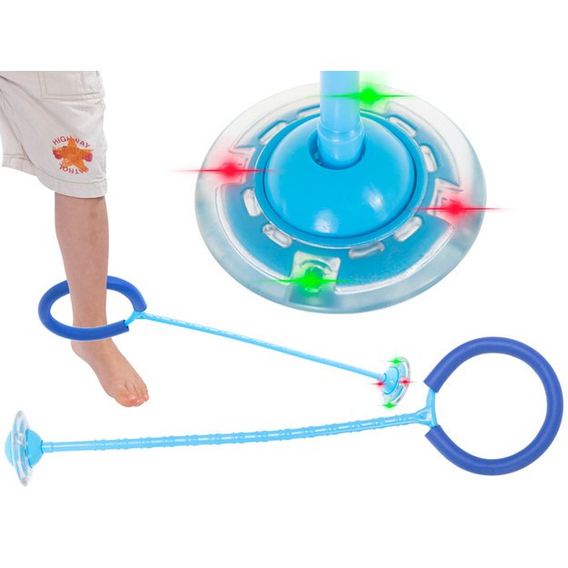 Hula hop kojų šokinėjimo kamuolys šviečiantis LED mėlynas
