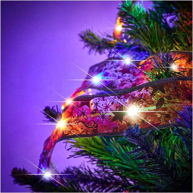 Juosta dekoratyvinė LED juosta 10m 100LED Kalėdų eglutės žibintai Kalėdų dekoracijos įvairiaspalvės su baterijomis