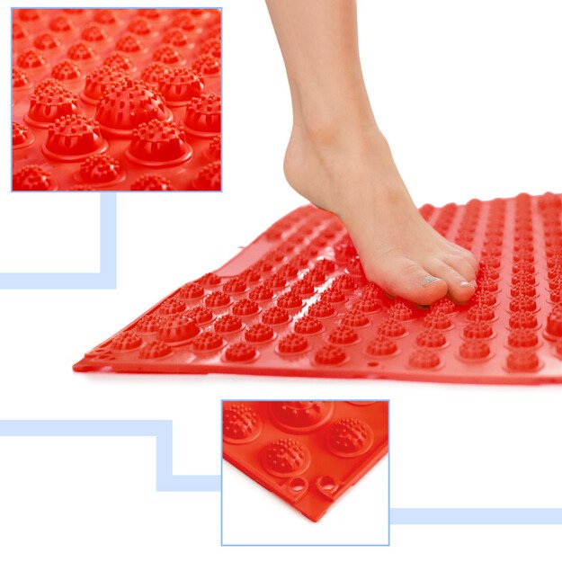 Jutiminio masažo korekcijos kilimėlis raudonas