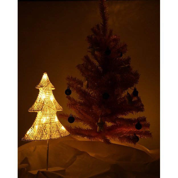 Kalėdų eglutės dekoracija 39cm 10LED šiltai geltonos spalvos, maitinama baterijomis