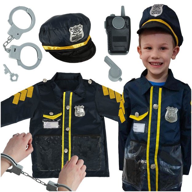 Karnavalo kostiumų policininko antrankių rinkinys 3-8 metų amžiaus