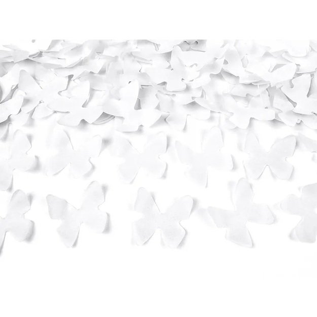 Konfeti vamzdelis su baltais drugeliais 60 cm