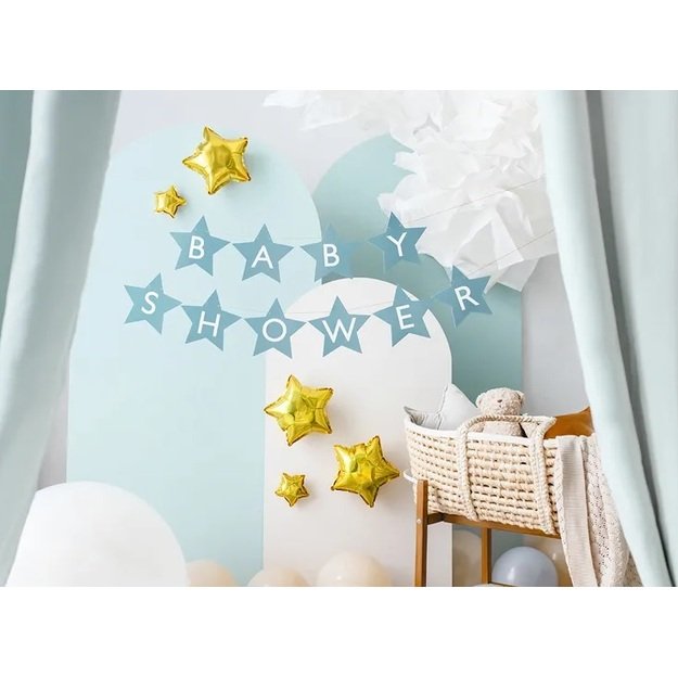 Kūdikių dušo žvaigždžių šviesiai mėlyna 290 cm x 16,5 cm