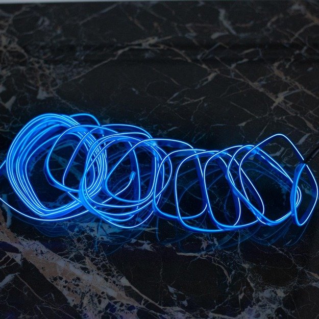 LED aplinkos apšvietimas automobiliui / automobilio USB / 12V juosta 3 m mėlyna