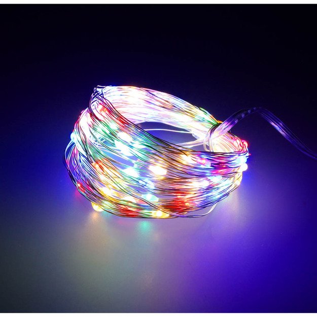 LED dekoratyvinės vielos žibintai 10 m 100LED daugiaspalvis