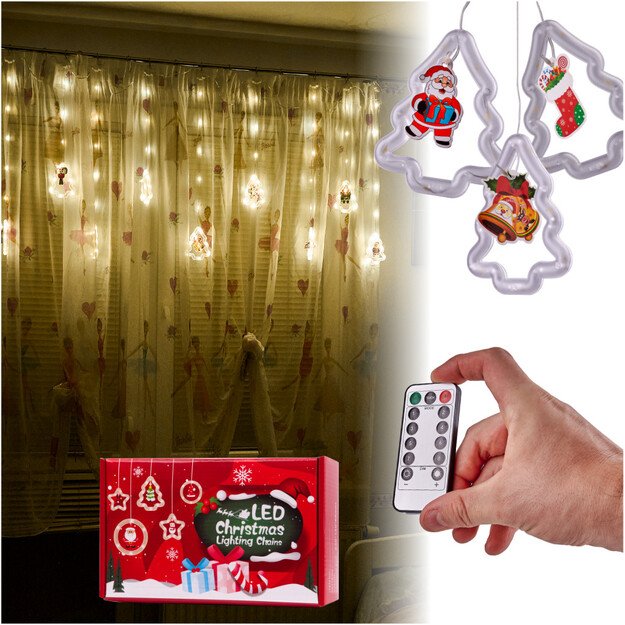 LED Kalėdų eglutės paveikslėlio uždangos lemputės 3 m 10 USB lempučių