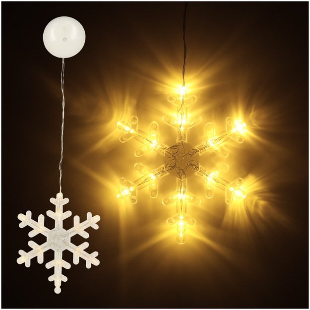 LED pakabuko žibintai Kalėdų dekoracijos snaigė 45cm 10 LED