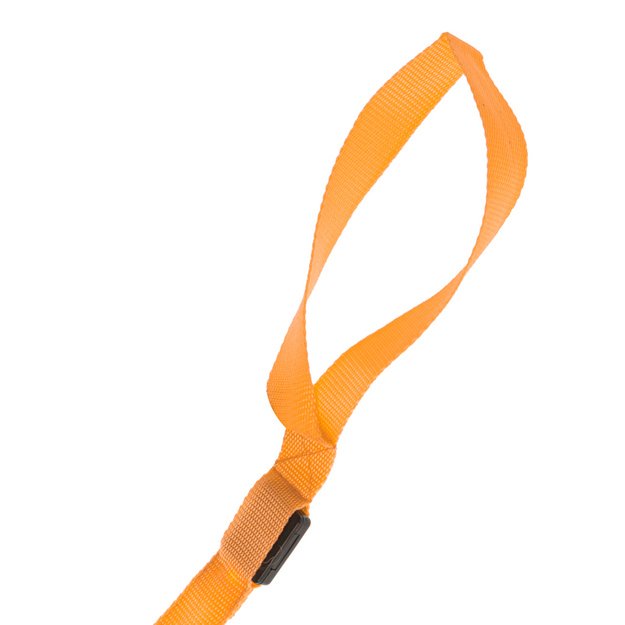 LED šviečiantis šunų pavadėlis 2.5x120cm oranžinės spalvos