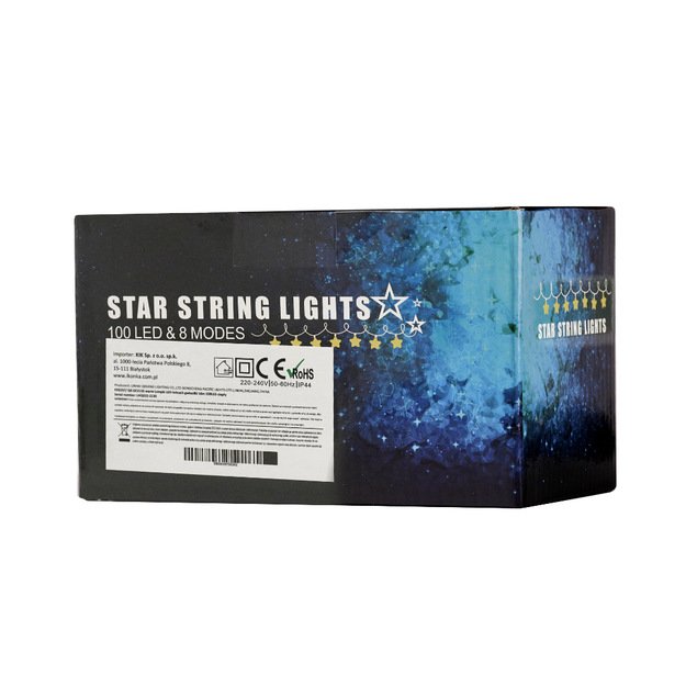 LED žvaigždžių grandinės žibintai 10 m 100LED šilta balta
