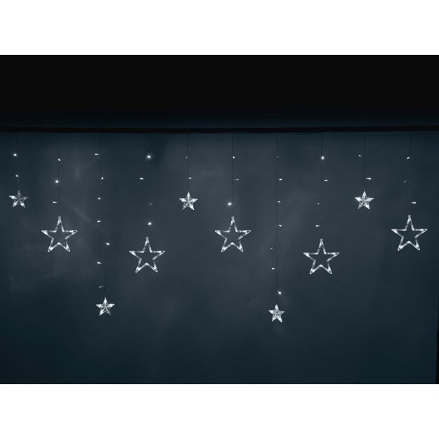 LED žvaigždžių uždangos žibintai 2,5 m 138LED šaltai balta