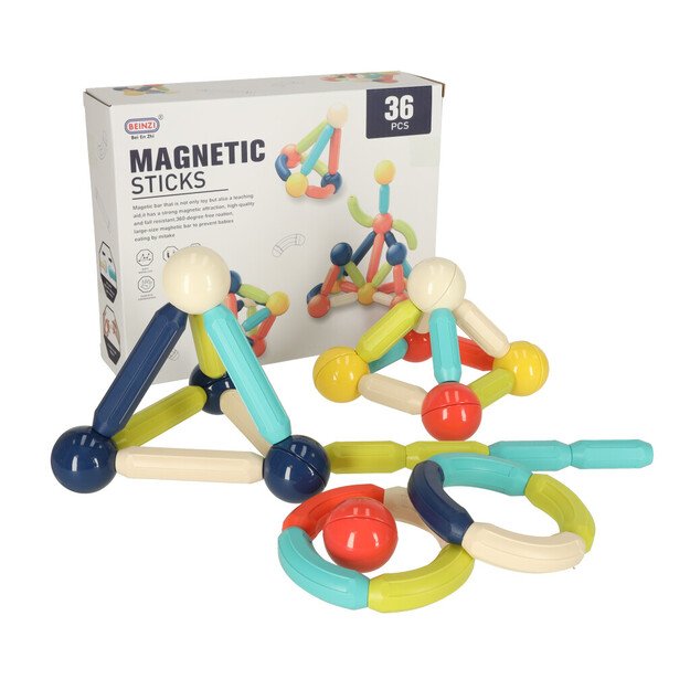 Magnetinės plytos mažiems vaikams 36 vienetai dėžutėje