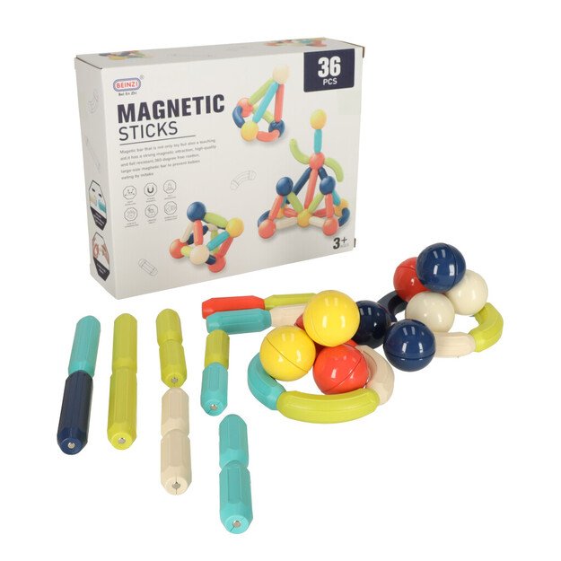 Magnetinės plytos mažiems vaikams 36 vienetai dėžutėje