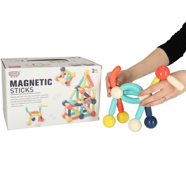 Magnetinės plytos mažiems vaikams 64 vienetai dėžutėje