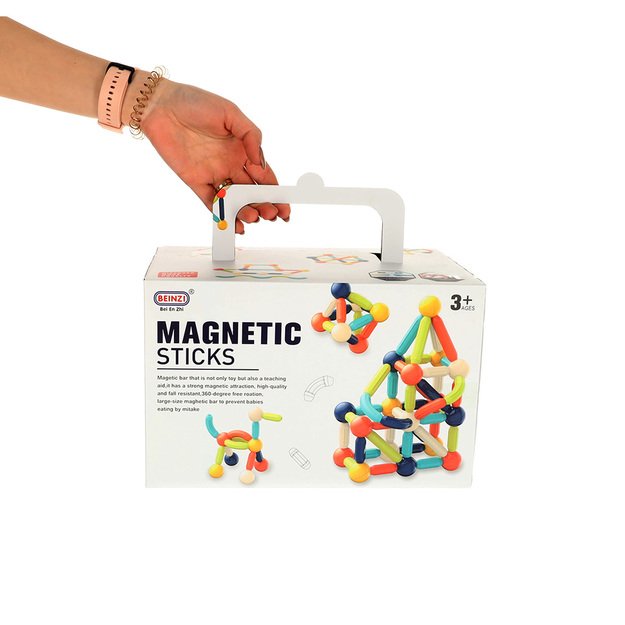 Magnetinės plytos mažiems vaikams 64 vienetai dėžutėje