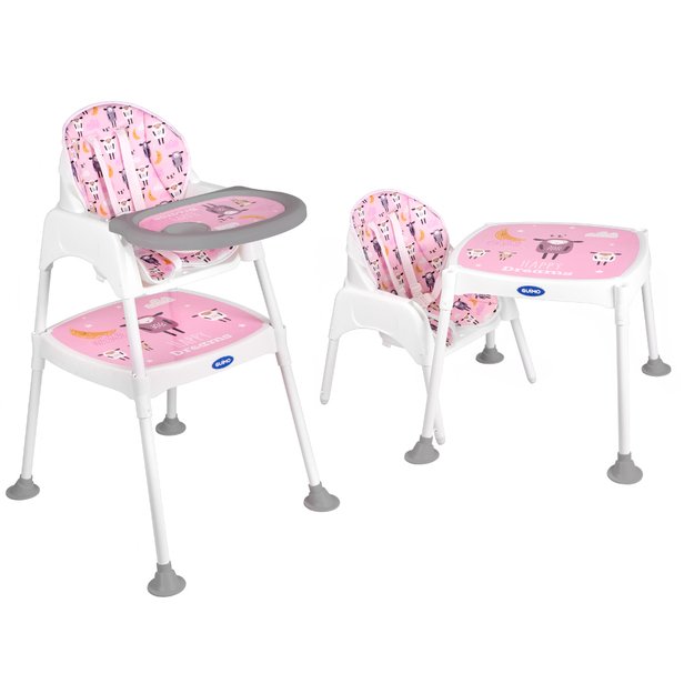 Maitinimo kėdutė taburetė taburetė kėdutė 3in1 rožinė