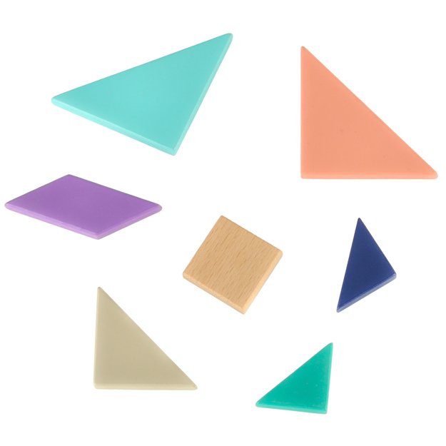 Medinės dėlionės tangramos blokai
