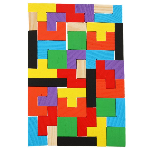 Medinės dėlionės tetris blokai 40el.