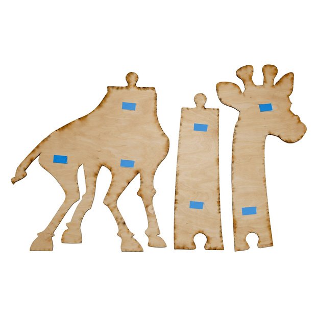 Medinės žirafos augimo matmuo 125 cm natūralaus medžio + kreidos lenta 32 x 44 cm
